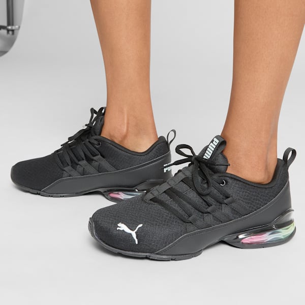 Zapatos deportivos Riaze Prowl Rainbow para mujer, PUMA Black-Frosted Dew, extralarge